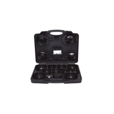 Bild av KS TOOLS 150.9350 Kit clé coiffe pour filtre à huile 10 (3/8&quot;) SW21mm Coffre en plastique tête carrée, Héxagonal extérieur 6670