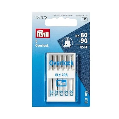 Bild av Prym 152970 symaskinsnålar överlock, 80 90, sorterad, silverfärgad, nej