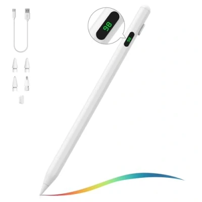 Bild av MoKo Stylus Pen for iPad 2018 2024, USB C Pencil with LED Power Display Pro 13/11&quot; (M4) 12.9/11&quot;, Air (M2) 2024/6/5/4/3, Mini 6/5, 10/9/8/7/6, White