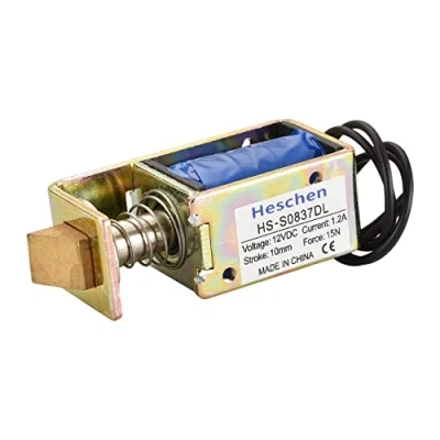 Bild av Hechen magnetventil elektromagnet JF S0837DL DC12V 15N 10mm dragtryck dragtyp öppen ram dörrlås