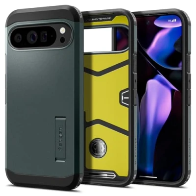 Bild av Spigen Tough Armor Case Kompatibel med Google Pixel 9 Pro XL [Made for Google] Skal Fodral Grön