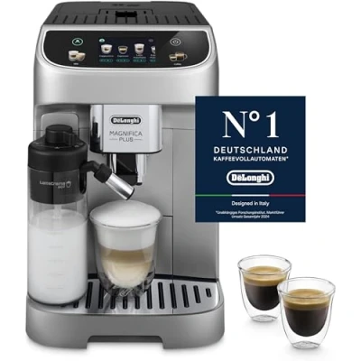 Bild av De&#039;Longhi Magnifica Plus ECAM322.70.SB automatisk kaffemaskin med mjölksystem LatteCrema för cappuccino skärm, Full Touch färgskärm, extra skott funktion, x2 1450 W,