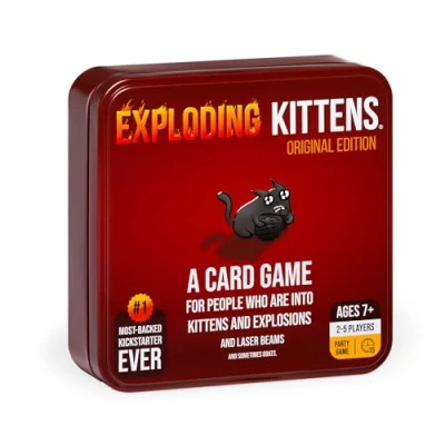 Bild av Exploding Kittens Original Edition in Collectible Tin 2 5 Players Ages 7+ 15 Minutes to Play High Stakes Card Game Party Game, Family Night, Kid and Adult
