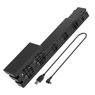 Bild av DollaTek USB extern 5 fläkt super turbo temperatur kylfläkt med kabel svart för PS4 Pro spelkonsol