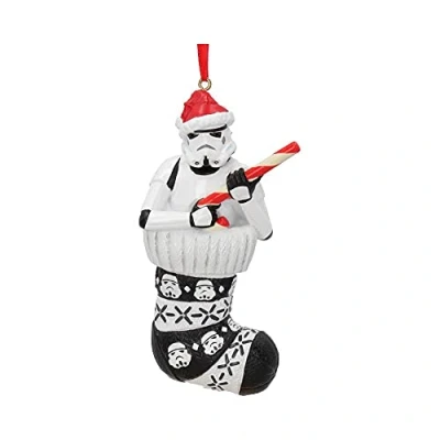 Bild av Nemesis Now B5779U1 Stormtrooper i strumpa hängande prydnad, vit, jul, 11,5 cm