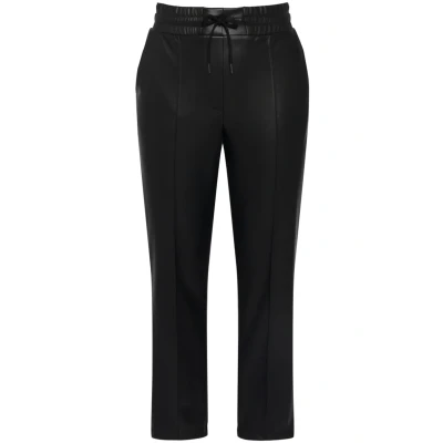 Bild av Ulla popken dam stora storlekar överdimensionerade plus size 7/8 byxor, läderutseende, passpoal, elastisk linning 813370, svart, 40W x 32L