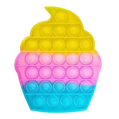 Bild av CRAZE PressNPop Press N POP Girly Cupcake Fidget Toy sensorisk anti stress leksak för barn vuxna Bubble Set färgglada motiv 37072, vackra färgkombinationer