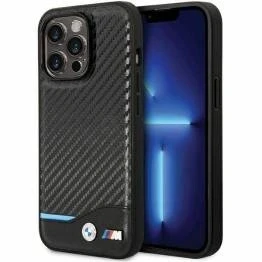 Bild av Sæk BMW iPhone 13 Pro Max sort hardcase Læder Carbon