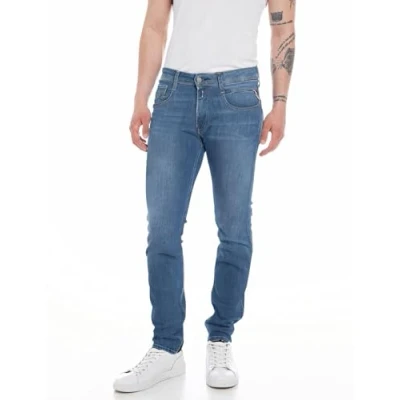 Bild av Replay herr Jeans Anbass Powerstretch Denim, Medium Blue 009 2, 32W / 32L