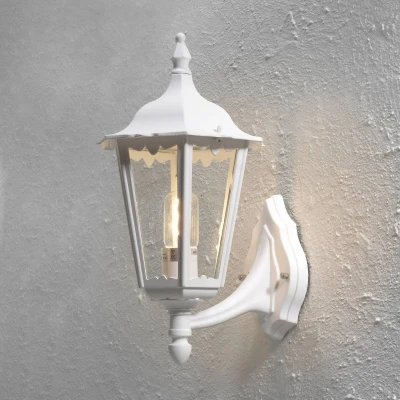 Bild av Konstsmide Utomhusvägglampa Firenze, stående, 48 cm, vit
