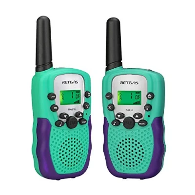 Bild av Retevis Ra618 Walkie Talkies för barn leksak gåvor 6 12 år pojkar tjejer 8 kanaler Vox ficklampa Walky talky gömma camping vandring vårutflykt (1 par, Grön)