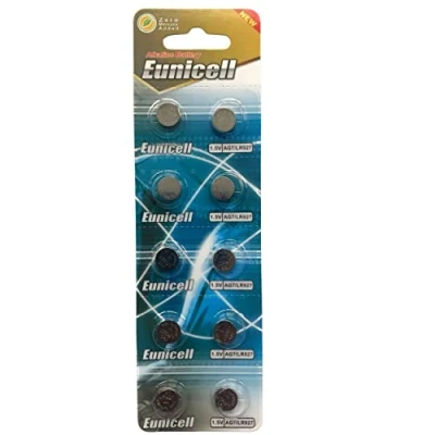 Bild av 10 x batterier Eunicell AG7 Alkaline Button Cell G7 LR57 LR57SW LR926 LR926SW SR926W L926E LR927 LR927SW 395 399