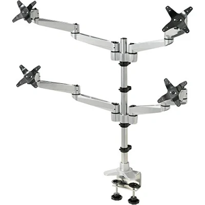 Bild av SpeaKa Professional SP 1624824 Swivel 4 fach 4x Monitor bordsfäste 25,4 cm (10) 68,6 (27) Silver svart Justerbar