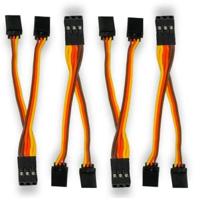 Bild av VUNIVERSUM 4 stycken premium Servo Y förlängningskabel V kabel förlängning för Futaba Robbe JR Graupner Hitec 10 cm 26 AWG RC