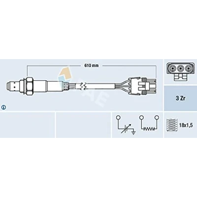 Bild av FAE 77118 Sonde lambda chauffé OPEL: Vectra B Berline, Break, Omega Berline