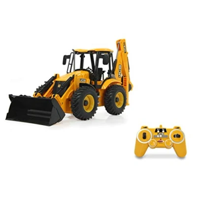 Bild av JAMARA 404980 grävmaskinslastare JCB 1:20 2,4 GHz skyffel lyft/sänka/luta, bom och bakspade &amp; grävmaskin manuell, 2 hjuldrift, realistiskt motorljud (avstängningsbar), gul
