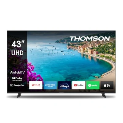 Bild av THOMSON 43 Tum (109 cm) 4K Ultra HD Smart Android TV, Google Assistant, Wi Fi, Dolby Digital, Bluetooth, Triple Tuner (Kabel/Satellit/Antenn), HDMI, CI+, A+ Panel 43UA5S13
