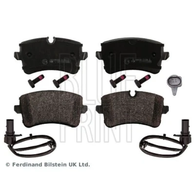 Bild av BLUE PRINT ADV184278 Jeu de plaquettes frein Essieu arrière contact signal d&#039;usure inclus avec kit vis AUDI: A6 C7 Berline, A5 B8 Coupe