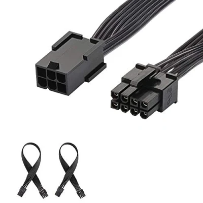 Bild av J&amp;D PCIe 6 Stift till 8 Nät Adapterkabel (2 Pack), PCI Uttrycka Adapter Nätkabel, 0,3 m