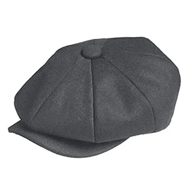 Bild av TOSKATOK Unisex herr damer enkel 8 panel ullblandning bagare pojke nyhetspojke platt keps, Grå, one size