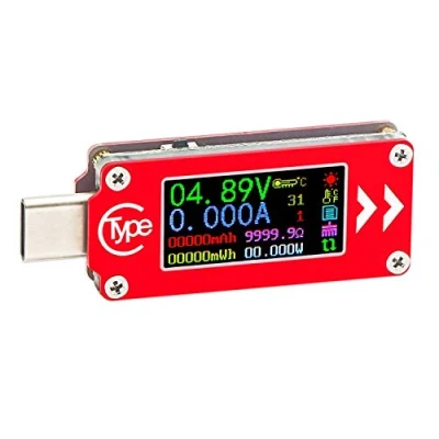 Bild av DollaTek TC64 typ C färg LCD skärm USB voltmeter amperemätare spänning ström mätare multimeter batteri PD laddning power bank testare