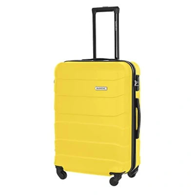 Bild av BARRENS Large Suitcase Check in Luggage 77x52x29 cm 61 L ABS material med hög slagkraft Cipher lås Flexibla handtag 360 graders hjul Elastiska 4 Gul
