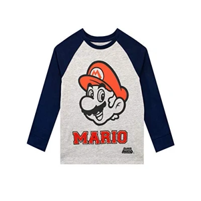Bild av Super Mario långärmad topp för pojkar, Grå, 5 6 År
