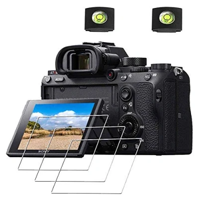 Bild av ULBTER Skärmskydd för Sony Alpha A7R IV / III II A7 A77 /A7S A99 A9 och Hot skoskydd, 0,3 mm 9H hårdhet härdat glas Flim [3 pack