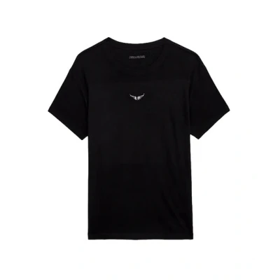 Bild av Zadig &amp; Voltaire Marta Wings Strass Tshirt med print, Storlek: Large, Noir