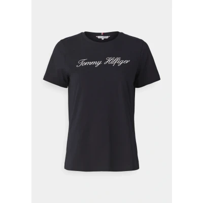Bild av Tommy Hilfiger Script Regular Tshirt med print, Storlek: XXS, Desert sky