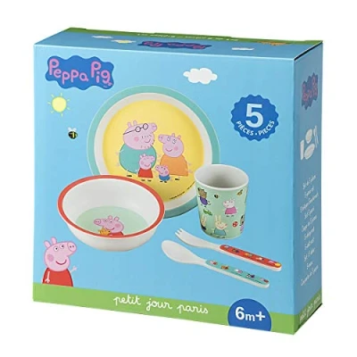 Bild av Petit Jour Paris bestickset Peppa Pig för att äta som vuxna PI701K