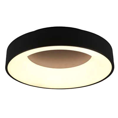 Bild av Trio Leuchten LED taklampa Girona 671210132, metall svart matt, akryl, inklusive 27 watt LED, dimmer, minnesfunktion, nattlampa, fjärrkontroll