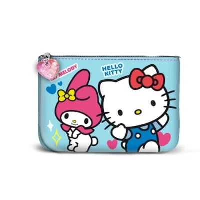 Bild av Karactermania Sanrio Hello Kitty vänskap Liten fyrkantig myntväska, blå, 13 x 10 cm, Blå Kitty, En storlek, myntväska