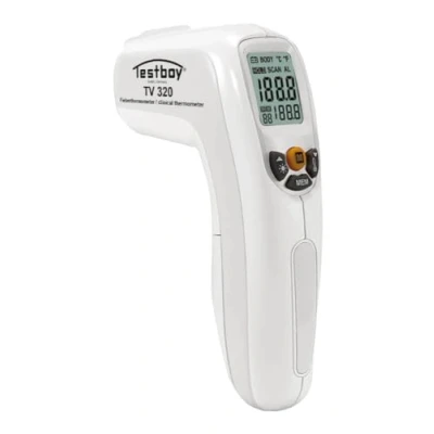 Bild av Testboy TV 320 infraröd klinisk termometer, kroppstermometer (kontaktlös säker mätning, med belyst LC display, ergonomisk design)