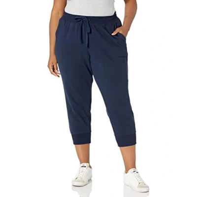 Bild av Amazon Essentials kvinnors fleece capri joggingbyxor (finns i plusstorlek), marinblå ljung, X Large