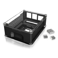 Bild av ICY BOX 60473 Raspberry Pi Case för 3 B+, transparent, kylflänsar, fläktöppning, svart