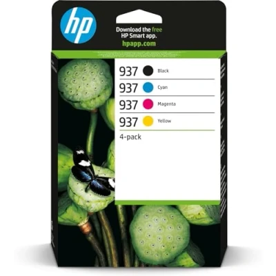 Bild av Hp 937 bläckpatron förpackning med 4 autentiska bläckpatroner