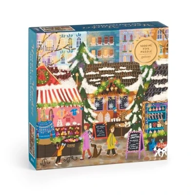Bild av Joy Laforme Merry Market 1000 Piece Foil Puzzle in a Square Box