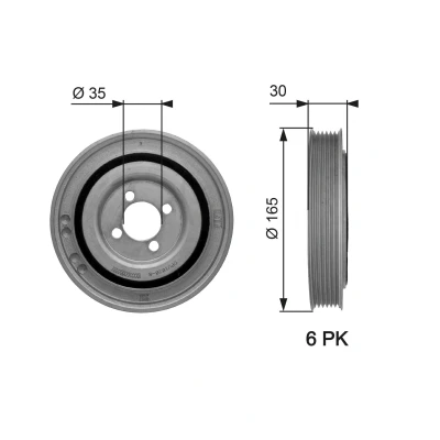 Bild av GATES TVD1032 Poulie Damper 165 sans accessoires FleetRunner Micro V Stretch Fit OPEL: Corsa D 3/5 portes, Astra J 5 H GTC