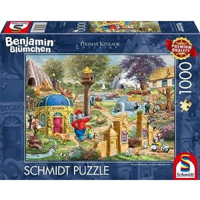 Bild av Schmidt Spiele 58423 Thomas Kinkade, Kiddinx, Benjamin Blümchen, en dag i Zoo, 1000 bitar pussel