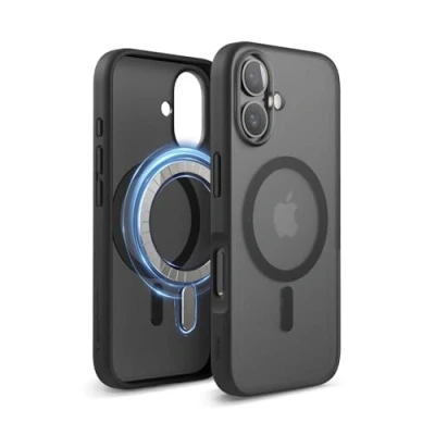 Bild av elago Magnetisk hybrid klart fodral kompatibelt med iPhone 16 6,1 tum kompatibel MagSafe, PC + TPU hybridteknik, stötsäker stötdämpare, upphöjd kameraskydd