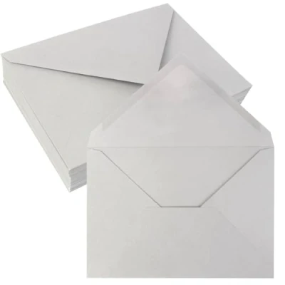 Bild av JAGERGREEN 50 pack 5 x 7 kuvert brevstorlek, grå A7 självförsegling för bröllopsinbjudan, 5,4 7,6 gratulationskort, foton, babyshower, examen, tackkort, meddelanden