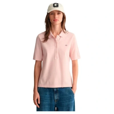 Bild av GANT Slim Shield Ss Pique pikétröja för damer, Blekd rosa, 5XL