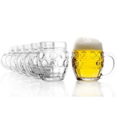 Bild av Stölzle Lausitz toppglas Tübinger ögonkanna ölmugg med sköld/uppsättning 6 ölmuggar 250 ml fyllningstreck/stabil ölmugg/ölglas av läsk lime glas/ölrep diskmaskinssäker