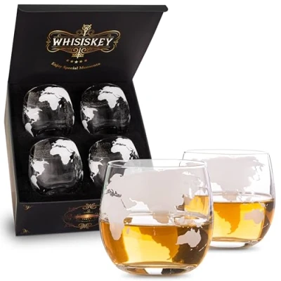 Bild av Whisiskey Set med Whiskyglas 4 x 285ml whiskytillbehör Present till män Setet innehåller glas i lyxig ask Gåvor