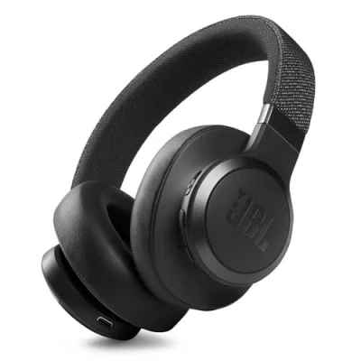 Bild av JBL Live 650BTNC Over Ear hörlurar med aktiv brusreducering och upp till 30timmars batteritid, väska ingår, svart