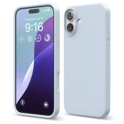 Bild av elago Kompatibel med iPhone 16 Plus fodral, premium flytande silikonfodral, heltäckande skydd, stötsäkert och smalt telefonfodral, reptåligt mjukt mikrofiberfoder, 6.7
