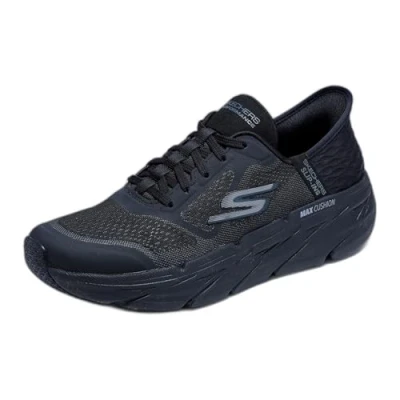 Bild av Skechers Herr Max Cushioning slip in atletisk workout löpning promenadskor med minnesskum sneakers, svart, 42 EU