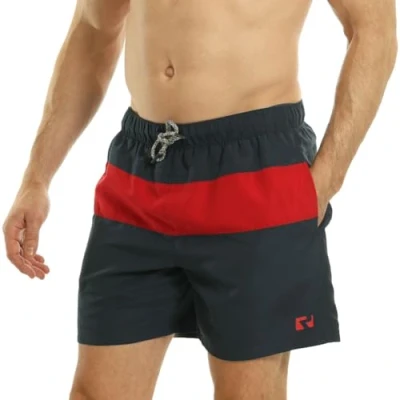 Bild av RIPT Performance Herrar Essentials Quick Dry UV 50 Solskydd Badshorts Badbyxor,Marinblå/Röd, S