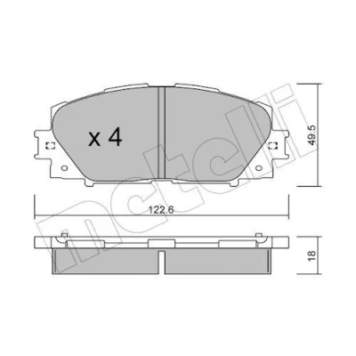 Bild av METELLI Bromsbeläggssats, skivbroms 22 0745 0 DAIHATSU [CHARADE, CUORE]; TOYOTA [YARIS]